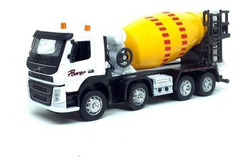 Miniatura 1/50 Caminhao Volvo Betoneira 68380 Com Luz E Som Cor Branco
