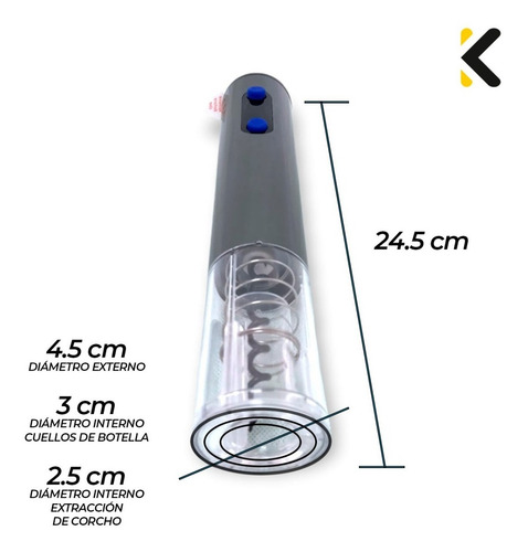 Imagen 5 de 10 de Sacacorchos Automático Recargable Con Luz Led Alta Cálidad