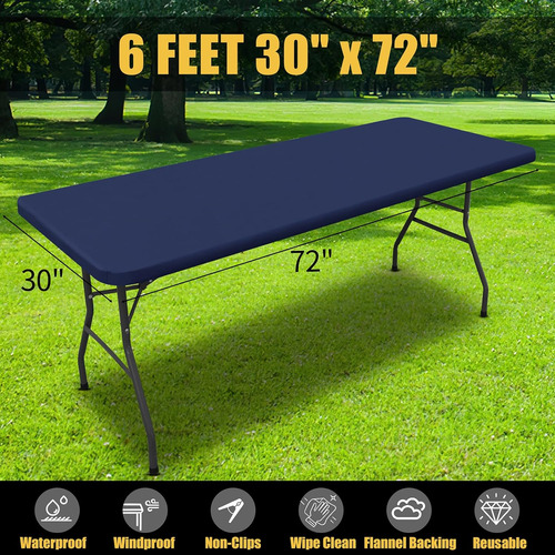 Mantel Rectangular Impermeable Ajustable Para Mesa De 6 Pies