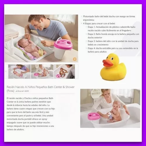  Summer Infant Centro de baño y ducha para recién nacidos a  niños pequeños (rosa) : Bebés
