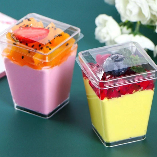M Vasos De Postre De Plástico Desechables Con Tapa De