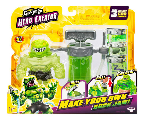 Criador De Heróis Com Boneco Elástico Rock Jaw - Goo Jit Zu