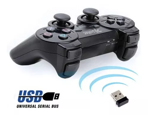 ✓ Mando PS3 inalámbrico con vibración y Cable - Gamepad PS 3 PC Cable