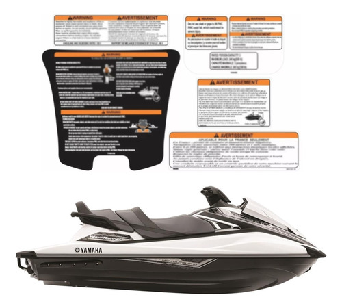 Adesivos Etiquetas De Advertência Kit Jet Ski Yamaha Vx Jtki15 Frete Fixo Fgc