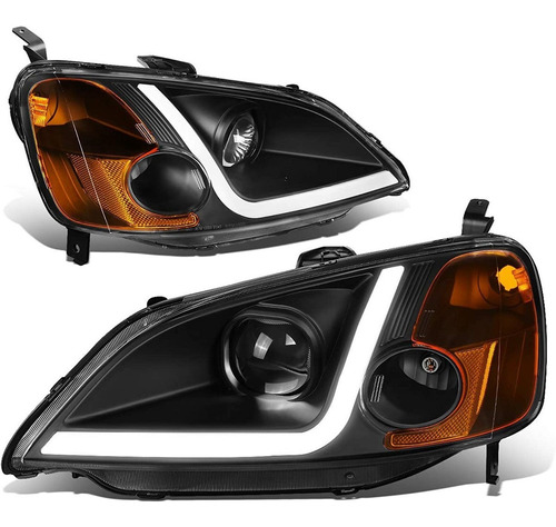 Dna Motoring Hl-lb-hc01-bk-am - Faros Delanteros Led Drl (la