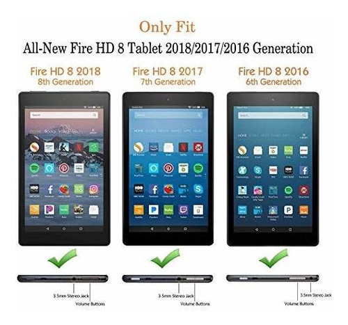 Imagen 2 de 8 de Estuche Para El Nuevo Amazon Fire Hd 8 (octava / Septima / S