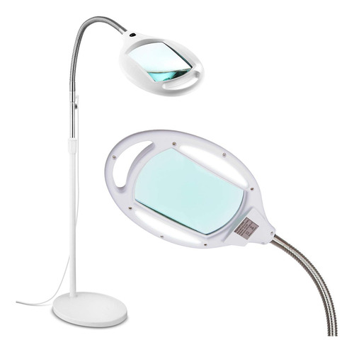 Lampara De Pie Con Lupa - Lupa Con Luz Brillante Para Lectur
