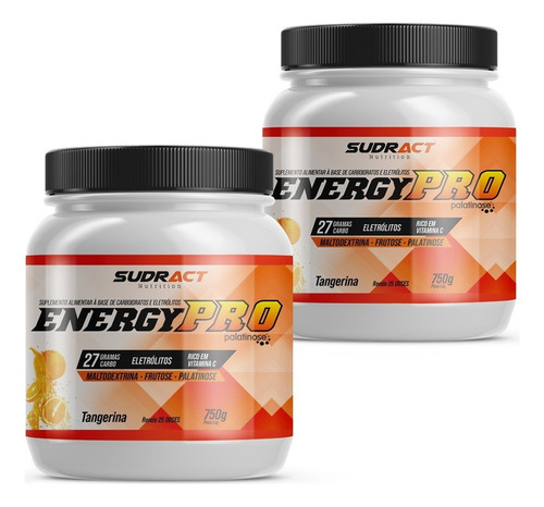 Kit 2x Energy Pro Sudract Rende 50 Doses - Intra Treinos Sabor Tangerina