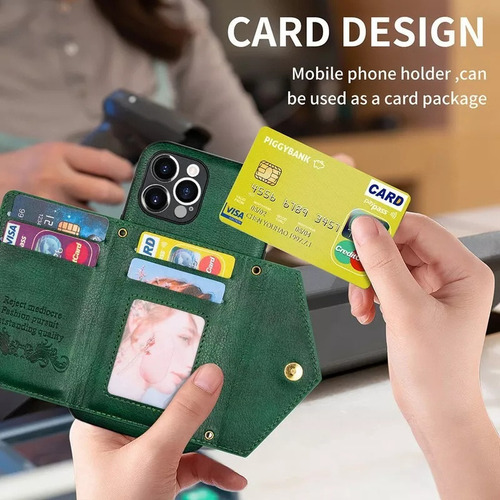 Funda De Piel Para iPhone Funda Tipo Cartera Con Correa