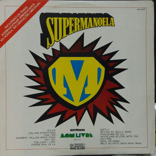 Supermanoela Trilha Sonora Internacional Da Novela 1974 (lp)