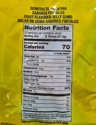 Gomitas Frugele Sabores Frutales Surtidos De 100 Unidades