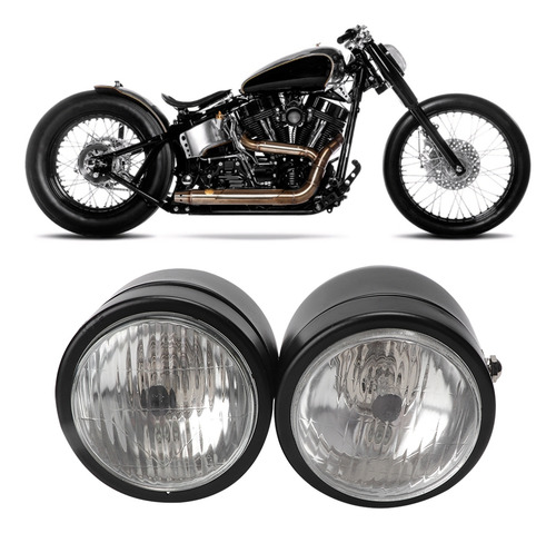 Faros Delanteros Dobles Universales De Hierro Para Motocicle