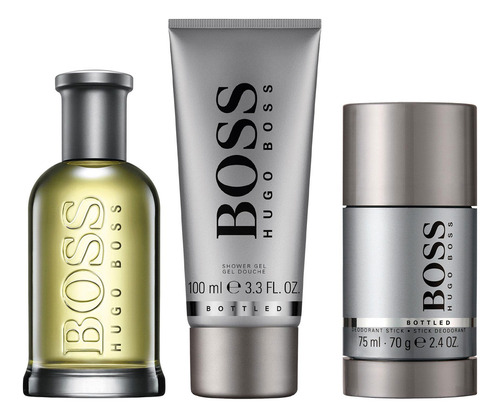 Set Boss Bottled Hugo Boss 3pz 100ml Edt Spray - Hombre