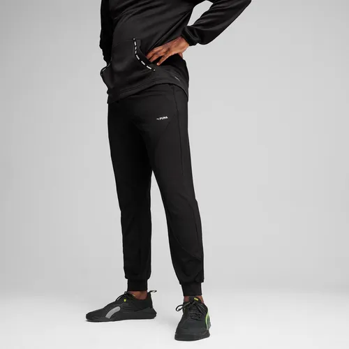 Puma black tracksuit bottoms hotsell