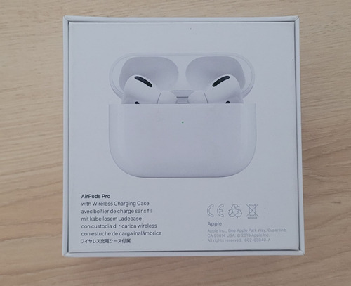 Caja De Airpods Pro Gen 1 Con Papelería Y 2 Pares De Gomas Blanco (Usado)
