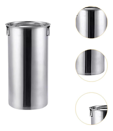 Cubo De Acero Inoxidable Con Tapa, Recipiente Versátil Para