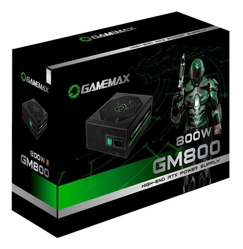 Fonte de alimentação para PC GameMax Semi-Modular Series GM-800 800W  preta 100V/240V