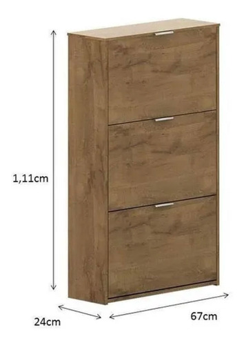 Imagem 3 de 3 de Sapateira 3 Portas Basculante - Castanho