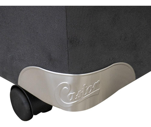 Cama Box Baú Castor King Vellus Cinza 193x203x35cm