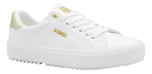 Tenis K-swiss Moda Color Blanco Oro Para Mujer Super Comodos