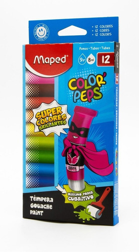 Temperas Maped X 12 Tubos 8 Ml Colores Surtidos Surtidas