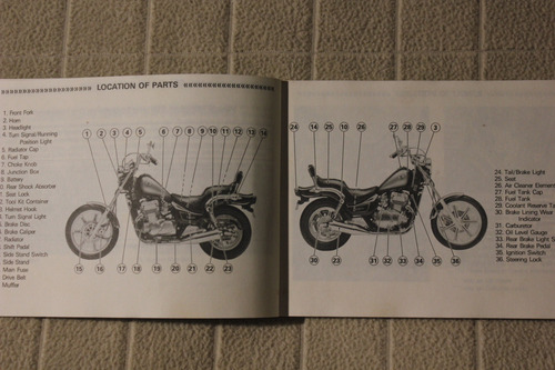 Kawasaki Vulcan 500 1992 Manual Del Propietario (Usado)
