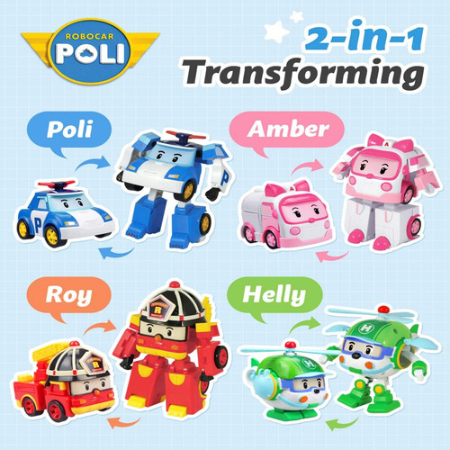Robot Transformable Robocar Poli Roy Camión De Bomberos 10 C