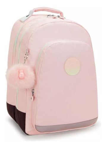 Mochila Kipling - Class Room Blush Metallic Rosa Claro Liso