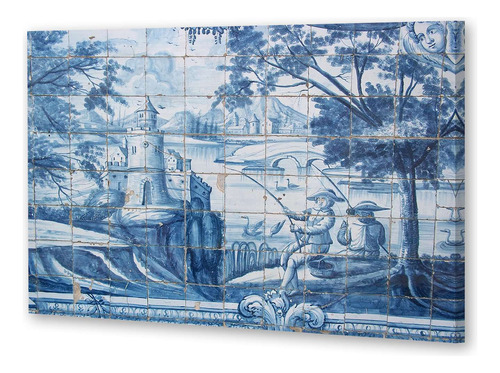 Cuadro 20x30cm Azulejos Estilo Pesqueros Arte En Mozaico