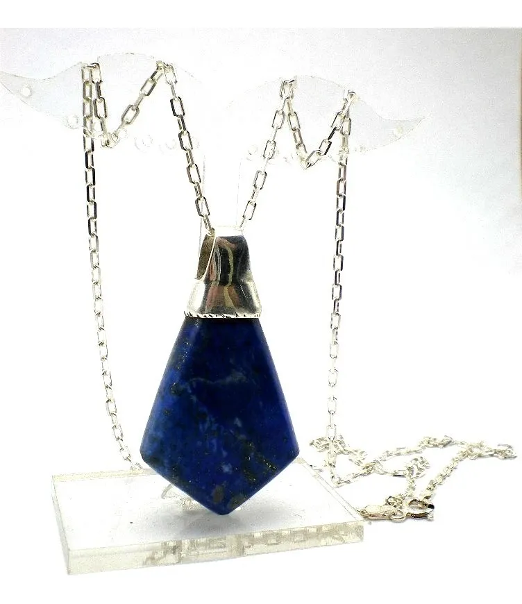 Estupenda Cadena Y Dije De Plata 925 Y Lapislazuli