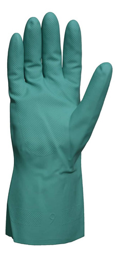 Guante De Acrilo Nitrilo Verde Flocado Talle 10 X 12p Verde