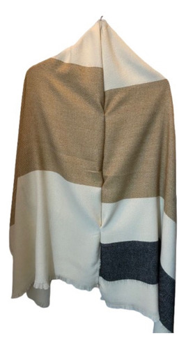 Pashmina Ruana Beige Moda Invierno Unisex. (419) Beige Acrílico Frisado Único