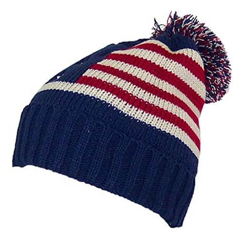 Best Winter Hats Adult Flag Gorro De Malha Com Punho Pom (ta