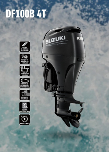 Motor De Popa Suzuki 100 Hp 4 T Novo Para Barcos / Lanchas