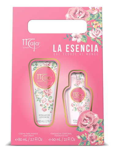 Kit Maja Love Rose,crema De Manos 80 Ml Y Body Splash 60 Ml Rosas