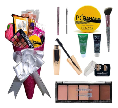 Buquê Maquiagem Completa Combo Kit Presente Beleza Make