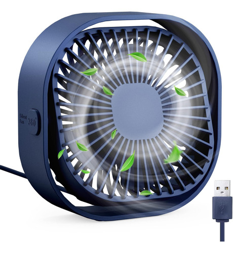 Ventilador De Escritorio Rjvw 3 Velocidades Para Hogar Azul