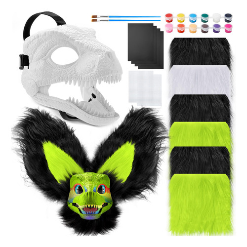 Kit De 13 Máscaras De Dinosaurio Therian Plástico Duro Hallo Color Nombre Del Diseño