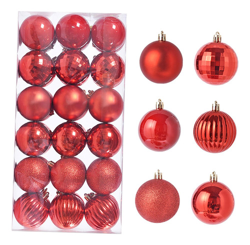 36 Uds Bolas De Navidad Decoraciones Navideñas 3cm Rojo