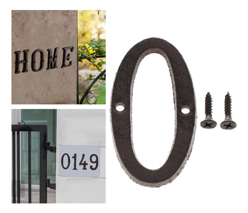 Números De Número De Hierro Forjado 0 Y 6 Para Puerta ,