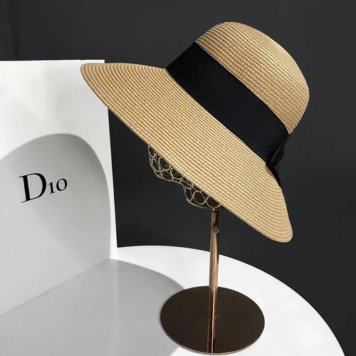 Sombrero De Paja De Playa De Verano Para Mujer Con Ala Ancha