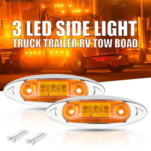 Luz Indicadora Lateral De 3leds Para Camión Y Remolqu 10pzs