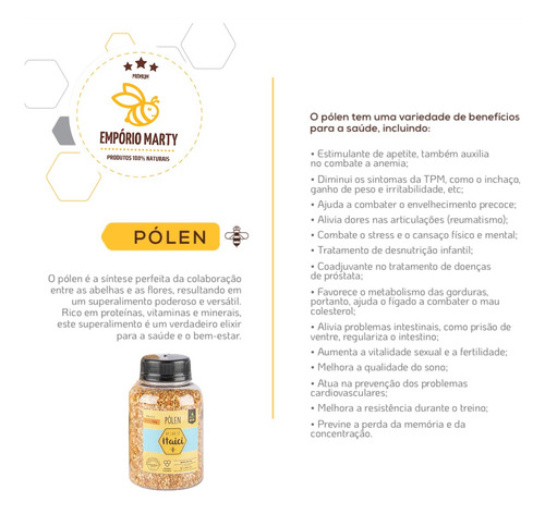 Própolis Verde + Pólen + 2 Mel Silvestre 280g-apiário Itaici