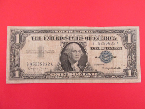 Antiguo Billete 1 Dollar Estados Unidos Año 1957 Escaso 