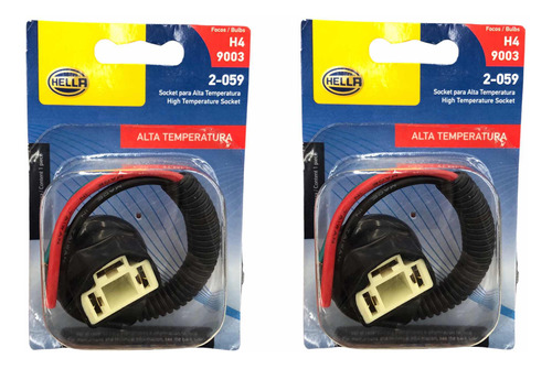 2x Socket Hella Foco H4 Cerámica Alta Temperatura Uso Rudo