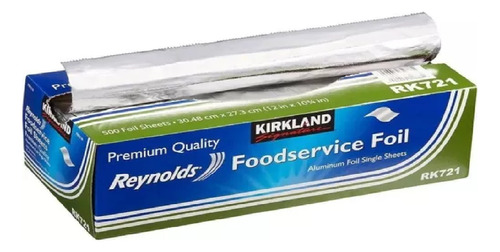 Papel Aluminio 500 Hojas Kirkland Grueso Resistente 30x37cm