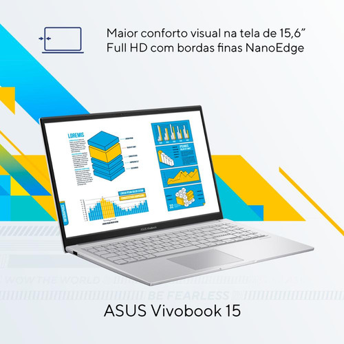 Notebook Asus Vivobook 15 X1504va Intel Core I5 1334u 8gb Ram 512gb Ssd Linux Keepos Intel Iris Xe Tela 15,6 Led Fhd Silver - Nj1741