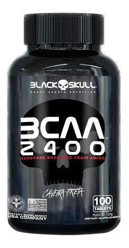 Bcaa 2400 100 Tabs Caveira Preta - Black Skull 