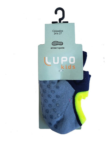Meia Antiderrapante Infantil Meia Lupo Sapatilha Neon