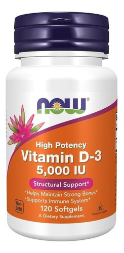Vitamina D3 5000 Ui, Now, 120caps